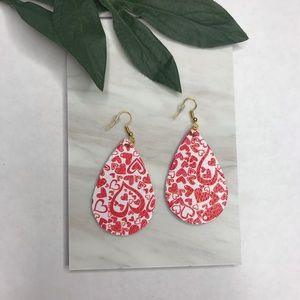Valentine’s Day Red and White Hearts Earrings